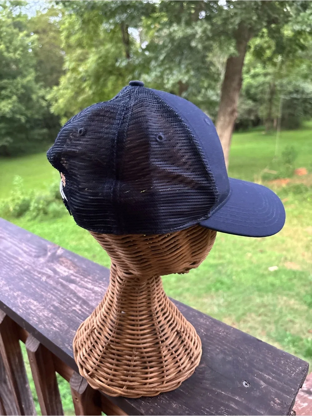 Carhartt Rise Records Trucker Hat Navy Blue Mesh Back Embroidered Logo Cap Metal